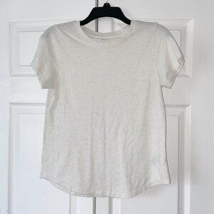 Old Navy Small Cream Color Dotted Crew Neck Short Sleeve T-shirt